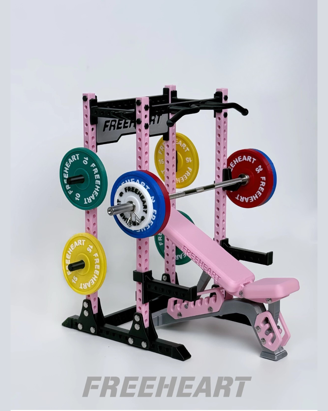 Mini Power Squat Rack Gym Collectible (Pink Rack)
