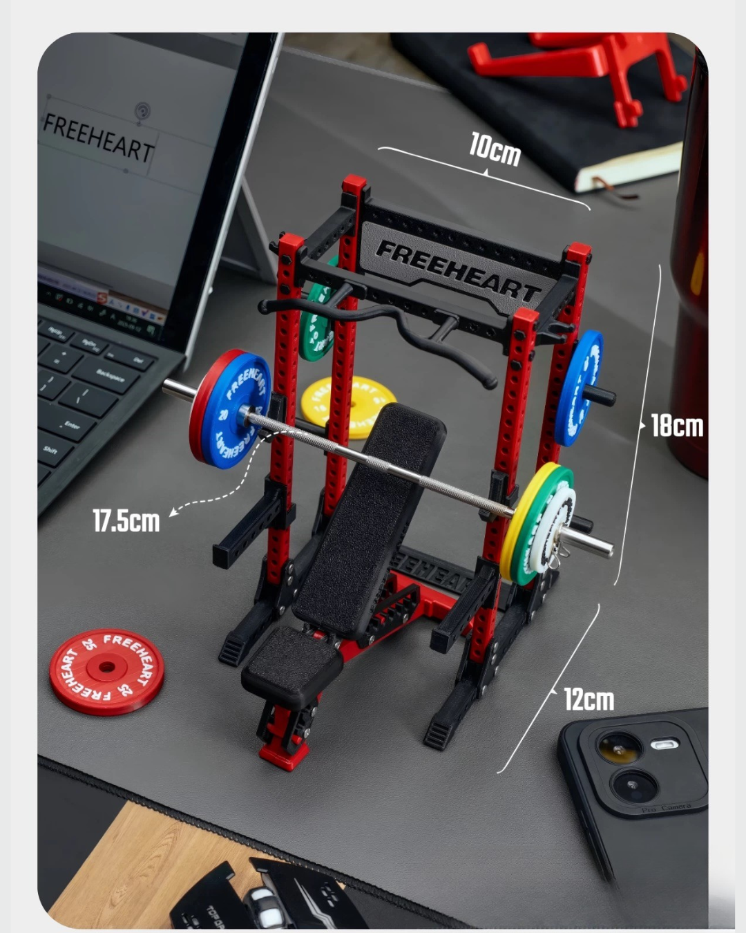 Mini Power Squat Rack Gym Collectible (Grey Rack)