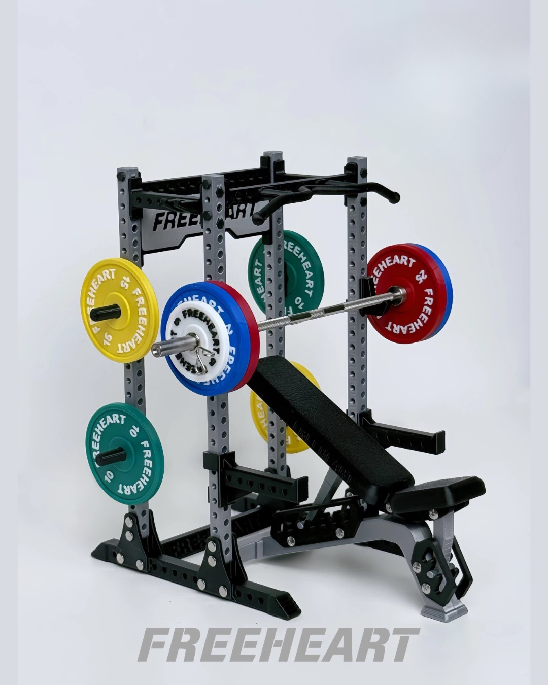 Mini Power Squat Rack Gym Collectible (Grey Rack)