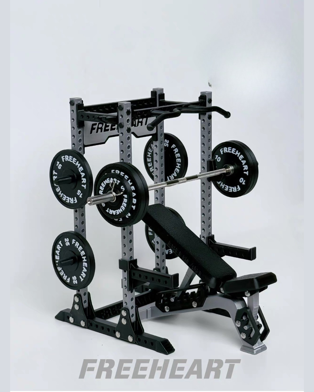 Mini Power Squat Rack Gym Collectible (Grey Rack)