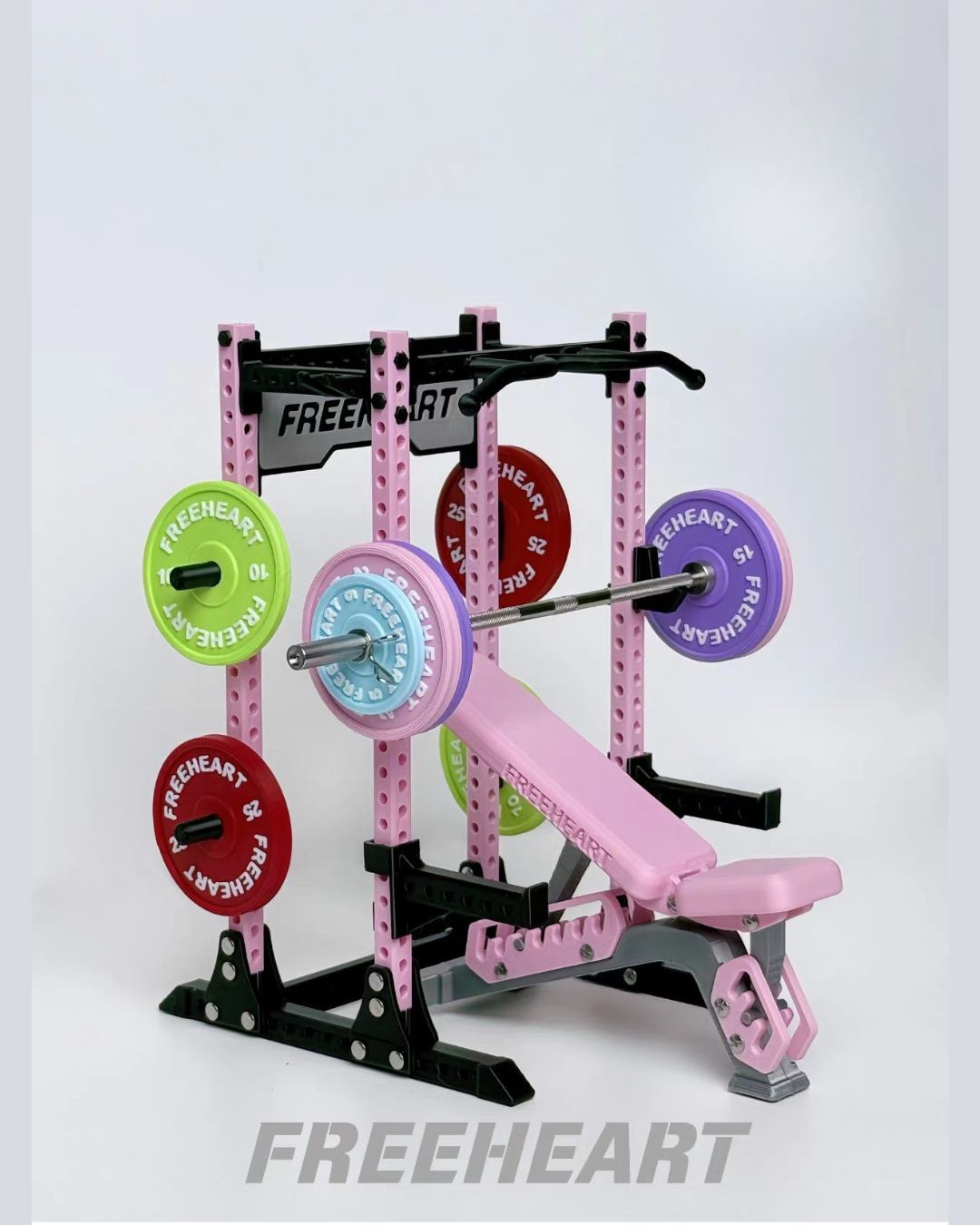 Mini Power Squat Rack Gym Collectible (Pink Rack)
